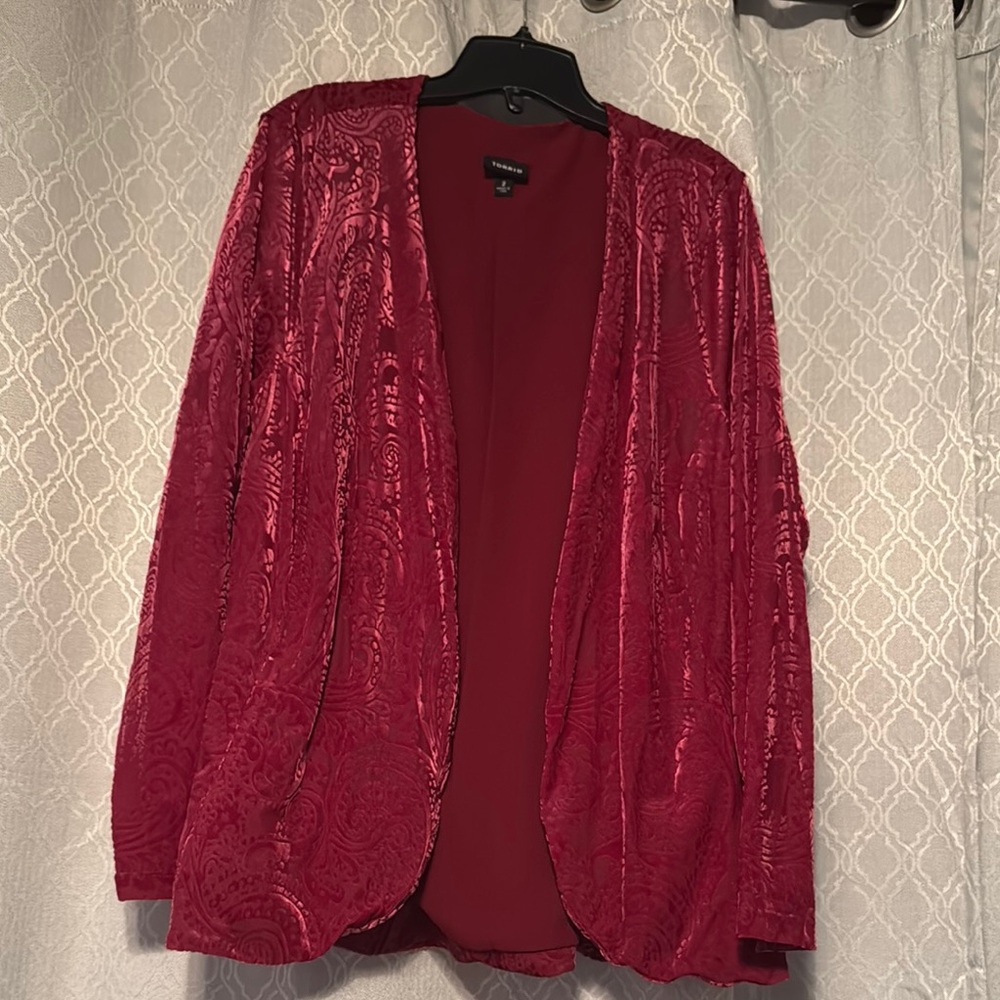 Torrid Red Velvet Blazer